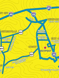 Map and Directions to Rafting in the Smokies