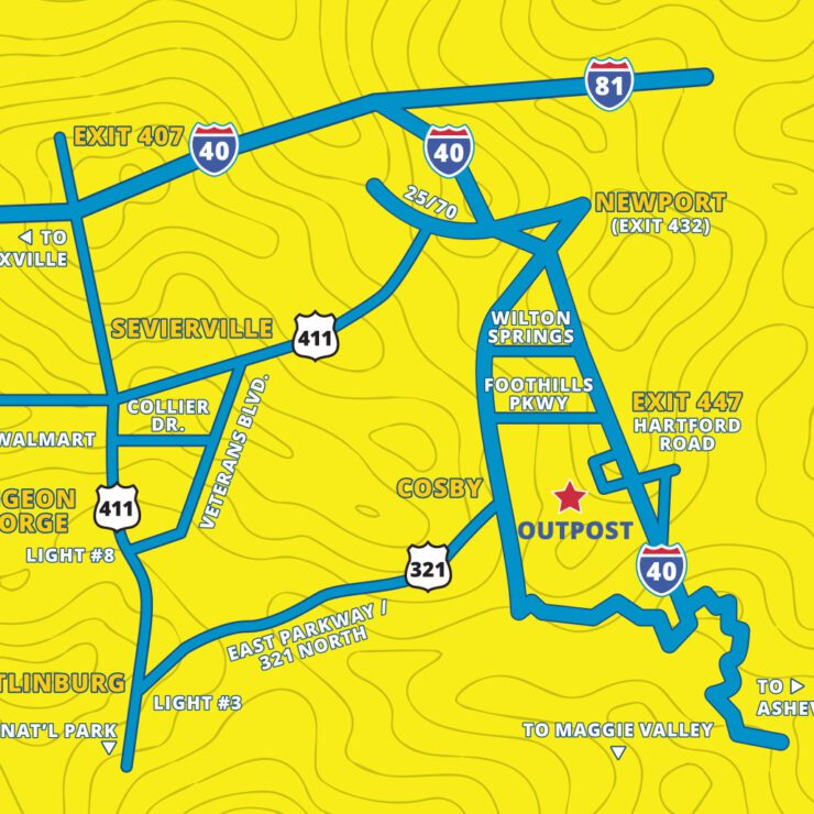 Map and Directions to Rafting in the Smokies