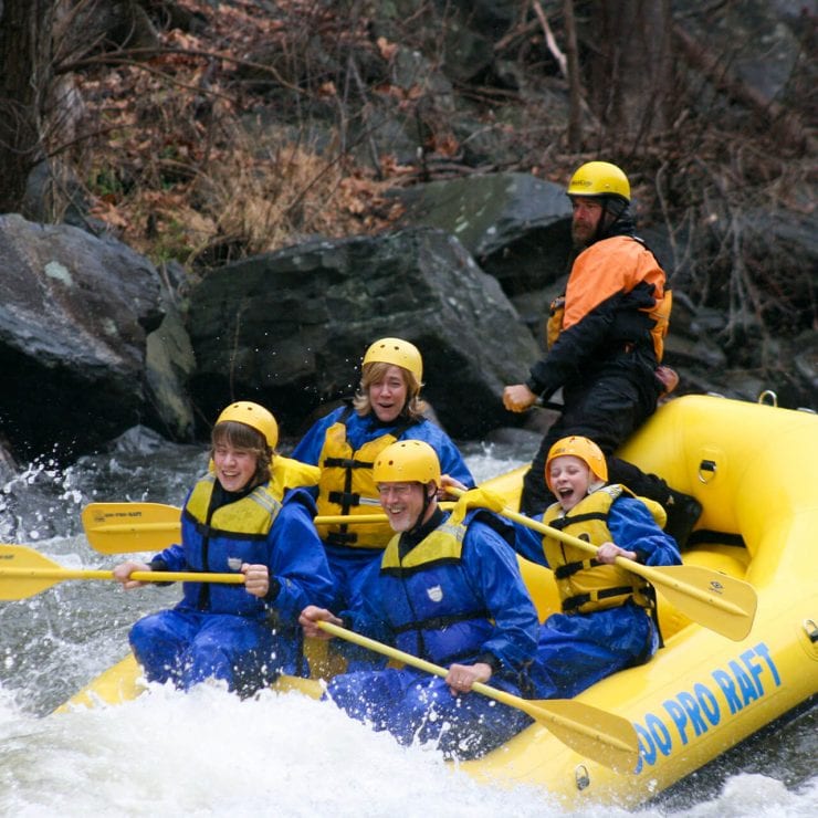 Guests enjoying their white water rafting trip
