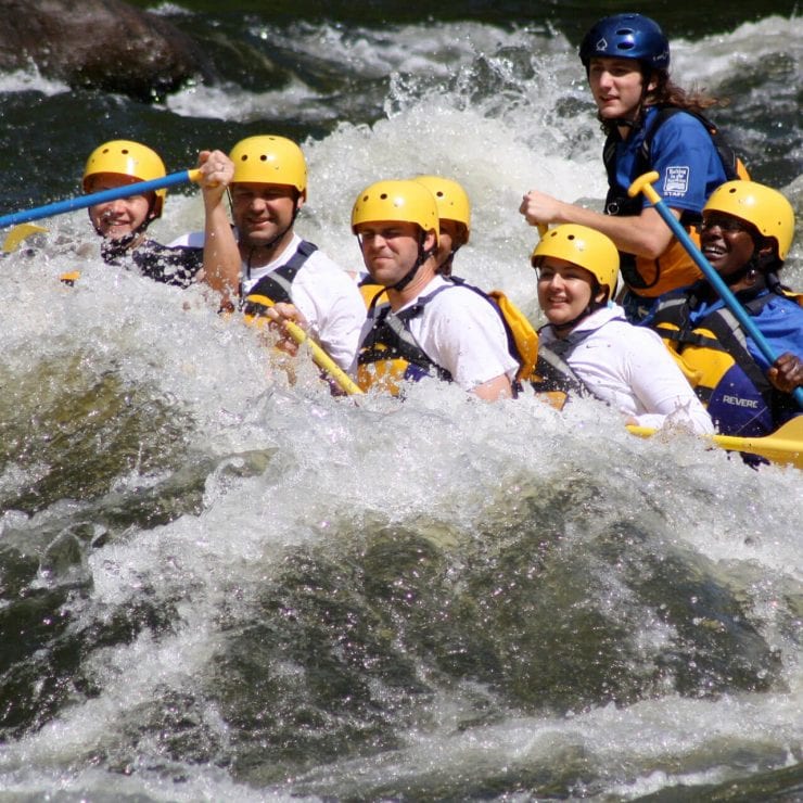 Guests enjoying their white water rafting trip